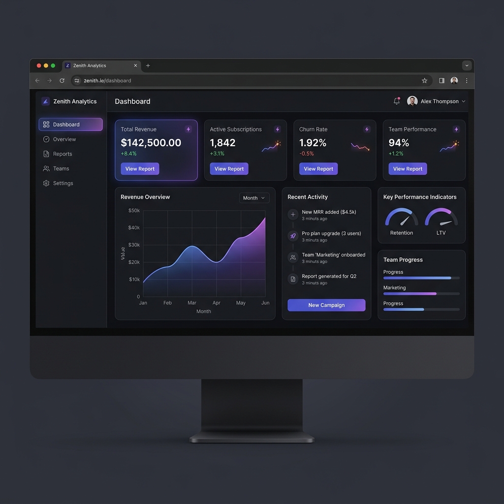 Premium Dashboard UI Mockup